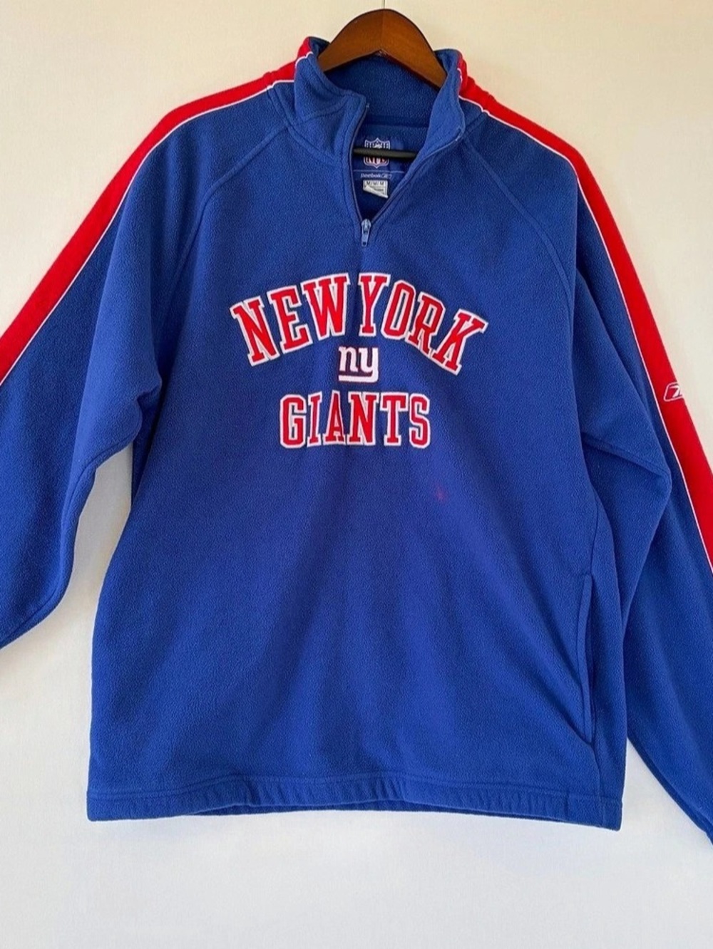Vtg New York Giants NFL 1/4 Zip Fleece Pullover Reebok Size Men’s M Sweatshirt